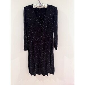 Rails Womens Size Small Dress - Black‎ Print Button Front V-Neck High Low Hem